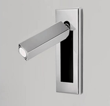Eskil Bedside Wall Lights, Recessed Reading Sconce, Folds Flush, Pull Switch, 3000K Warm White