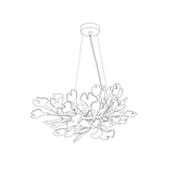 Kaori Leaf Chandelier, Ginkgo Leaf Design, 7 Sizes, Gold, Nickel, Black or White Finish