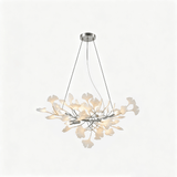 Kaori Leaf Chandelier, Ginkgo Leaf Design, 7 Sizes, Gold, Nickel, Black or White Finish