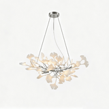 Kaori Leaf Chandelier, Ginkgo Leaf Design, 7 Sizes, Gold, Nickel, Black or White Finish