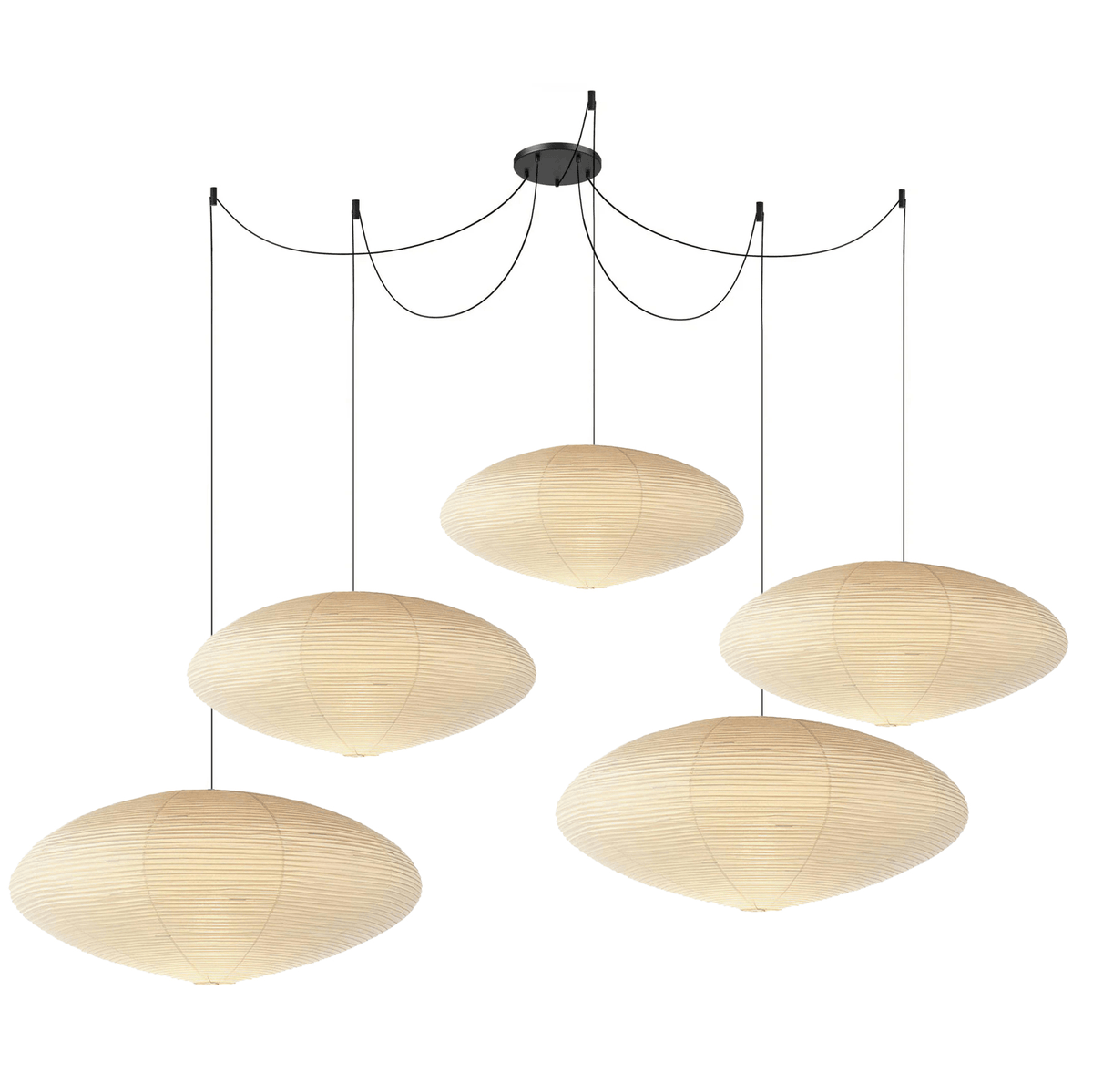 Kitchen Island Pendant Lighting Fixtures, Tomo Washi Paper Pendant, Handcrafted Shade, 3 Sizes