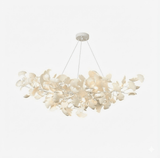 Kaori Leaf Chandelier, Ginkgo Leaf Design, 7 Sizes, Gold, Nickel, Black or White Finish