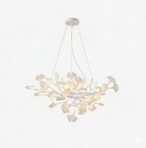 Kaori Leaf Chandelier, Ginkgo Leaf Design, 7 Sizes, Gold, Nickel, Black or White Finish