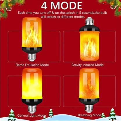 Yellow flame effect bulb for indoor Christmas decor