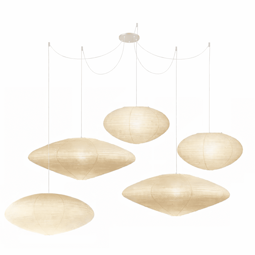 Tomo Island Kitchen Lighting Pendant, Washi Paper Pendant Light, 3 Sizes, Multi-Light Sets
