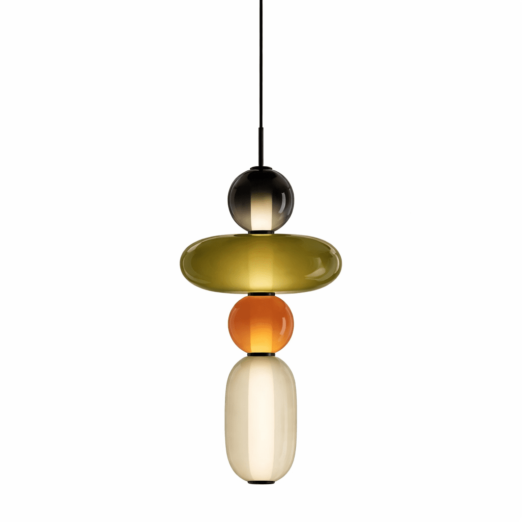 Sorbet Multicolor Glass Pendant Light, Integrated LED, 3 Color Temps, Dimmable Option