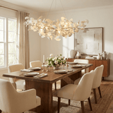 Kaori Leaf Chandelier, Ginkgo Leaf Design, 7 Sizes, Gold, Nickel, Black or White Finish