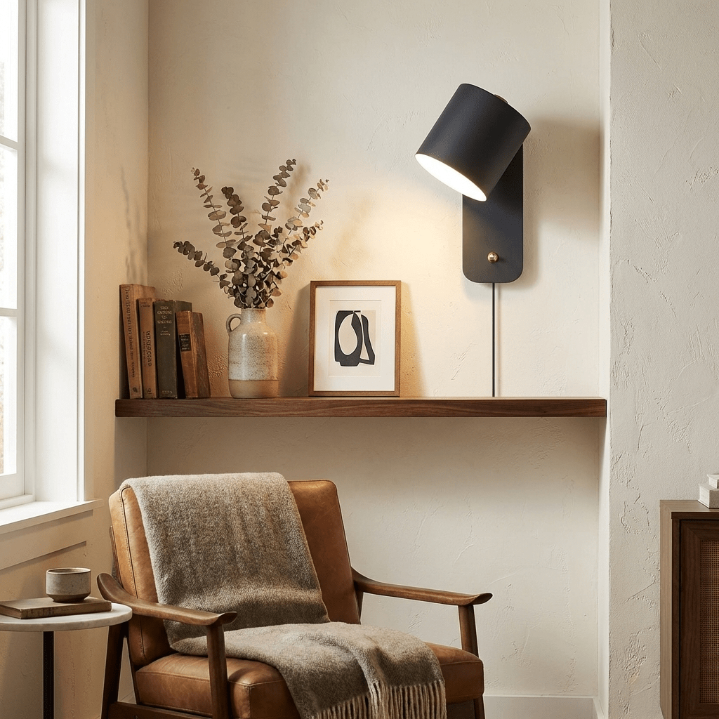 Plug In Wall Sconce, Rotatable Cylinder Wall Lamp, 4 Colors, US, UK or EU Plug, 11.8 in Tall