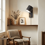 Plug In Wall Sconce, Rotatable Cylinder Wall Lamp, 4 Colors, US, UK or EU Plug, 11.8 in Tall