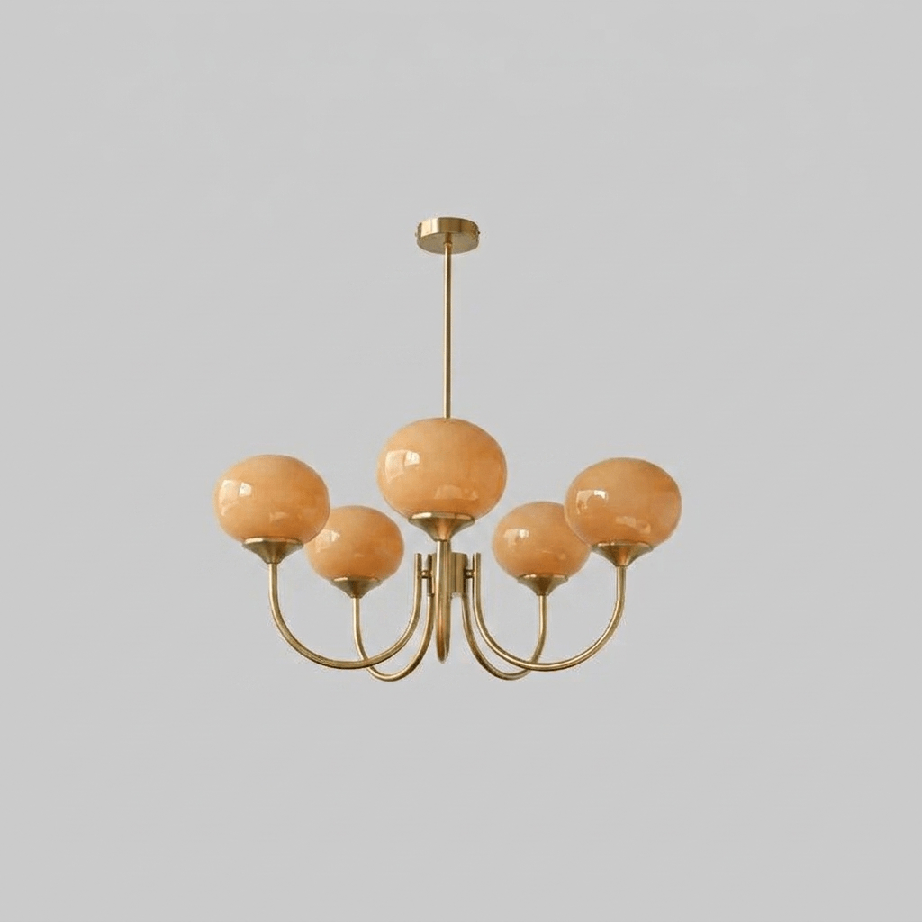 Cloudlet Modern Chandelier, Hand-Sprayed Glass Shades, Adjustable Drop