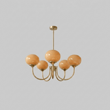Cloudlet Modern Chandelier, Hand-Sprayed Glass Shades, Adjustable Drop