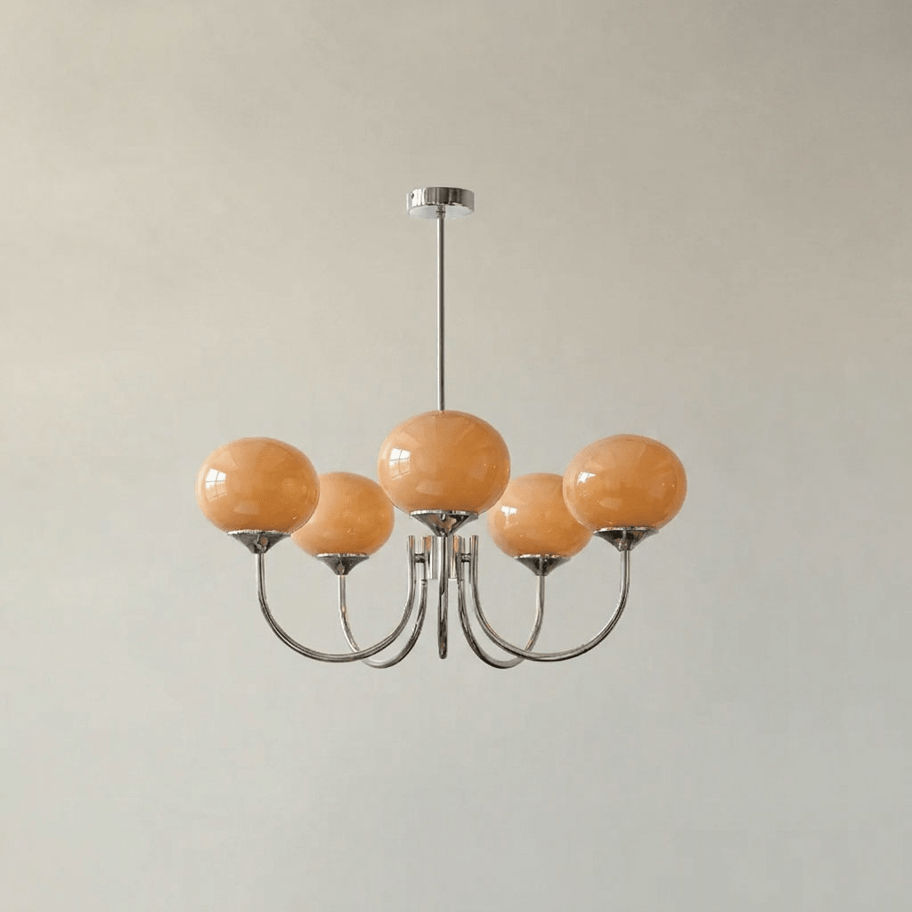 Cloudlet Modern Chandelier, Hand-Sprayed Glass Shades, Adjustable Drop
