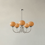 Cloudlet Modern Chandelier, Hand-Sprayed Glass Shades, Adjustable Drop