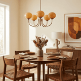 Cloudlet Modern Chandelier, Hand-Sprayed Glass Shades, Adjustable Drop