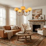 Cloudlet Modern Chandelier, Hand-Sprayed Glass Shades, Adjustable Drop