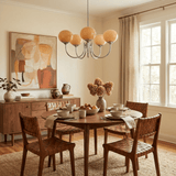Cloudlet Modern Chandelier, Hand-Sprayed Glass Shades, Adjustable Drop