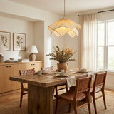 Odette Pendant Lighting, Ruffle Fabric Shade Pendant Light, Hardwired, Bedroom & Dining Room