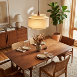 Halvor Pendant Lighting for Kitchen Island, Tiered Linen-Look Fabric Shade, Adjustable Cord