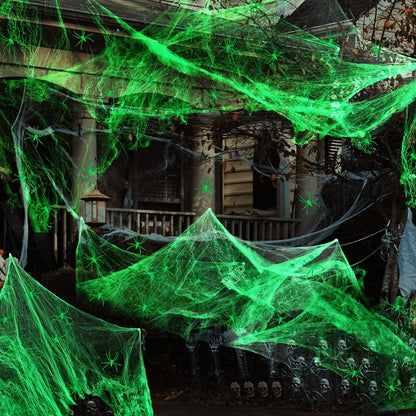 Cobweb decoration on an outdoor porch