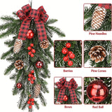 Artificial Christmas teardrop swag for indoor or covered entry use