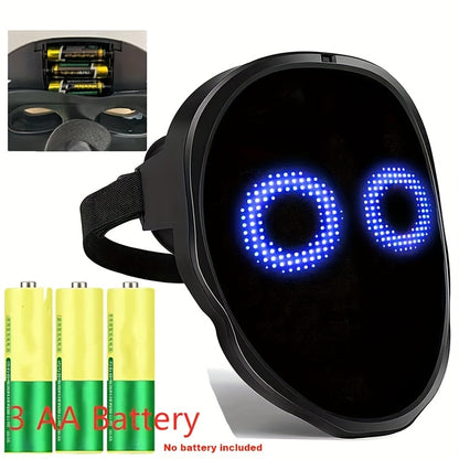 App programmable light-up mask in molded plastic