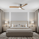 Ceiling Fans with Light, Nordic Walnut Wood Ceiling Fan 36 to 52 Inch, Black or White Frame