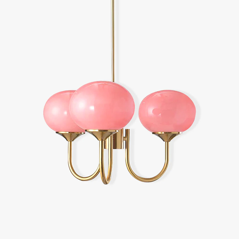 Marshmallow Chandelier — Copper & Cream finish detail