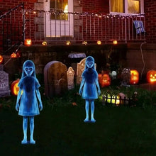 Metal ghost silhouette yard stake for Halloween
