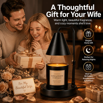 Candle Warmer Lamp, Adjustable Height, Timer & Dimmer, Auto Shut-Off