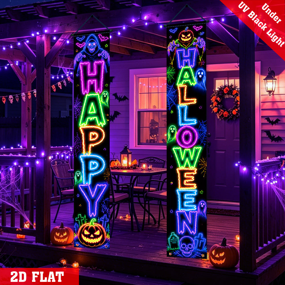 Halloween banner size and hanging detail