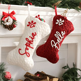 Custom name Christmas stocking in red