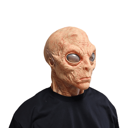 Soft latex alien mask in an adult one-piece design