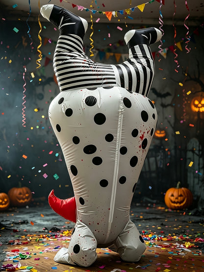 Clown inflatable suit shown from the side