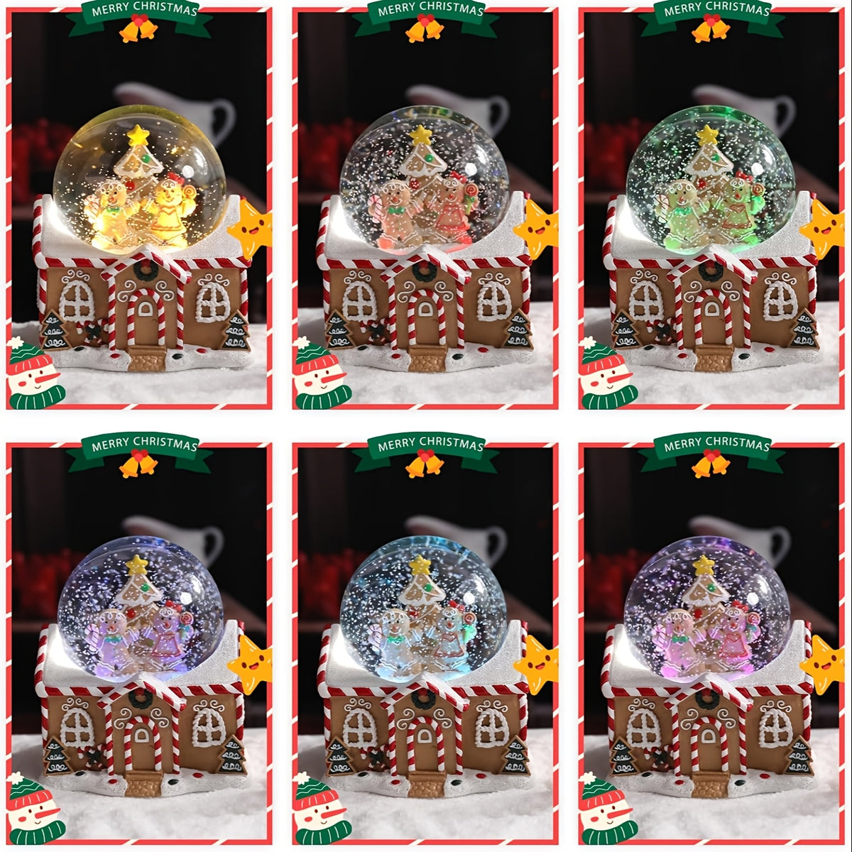 Gingerbread snow globe for a Christmas side table