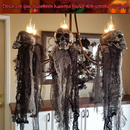 Halloween cheesecloth fabric draped for a spooky decoration