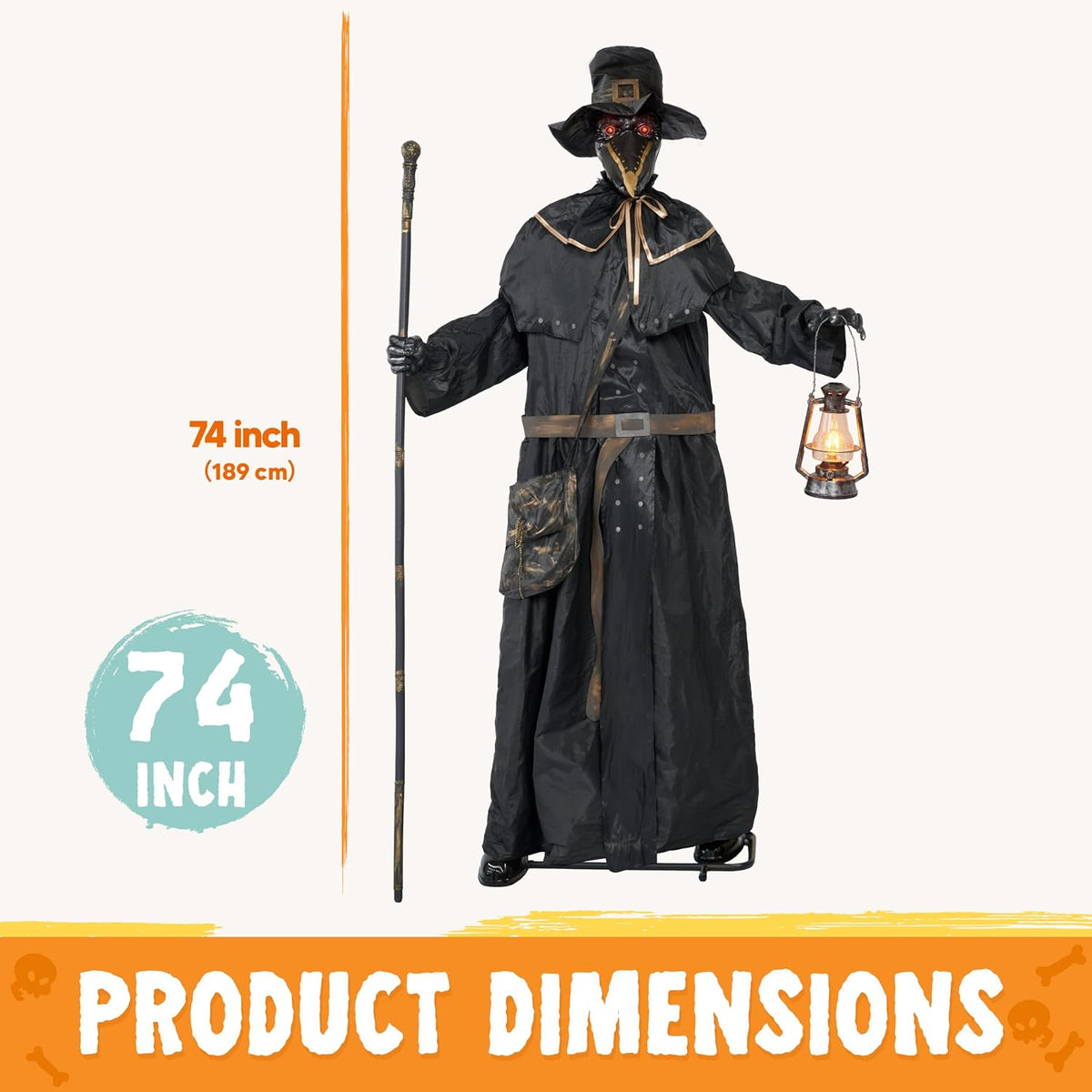 Sound activated ghost doctor Halloween prop, battery powered and freestanding