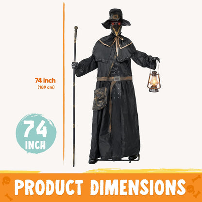 Sound activated ghost doctor Halloween prop, battery powered and freestanding