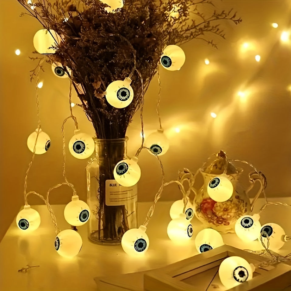 Halloween Eyeball String Lights - Battery-Powered Décor