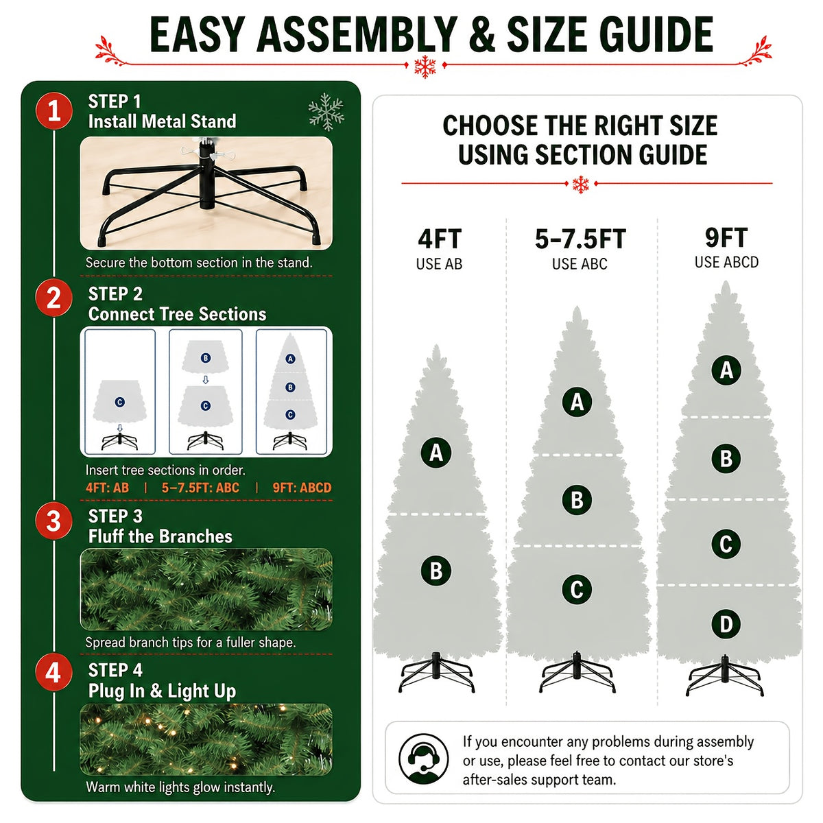Warm white LED Christmas tree for a living room