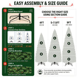 Pre-Lit Christmas Tree, 5 to 7.5 ft, Warm White LED, 13 Modes, Tinsel Included