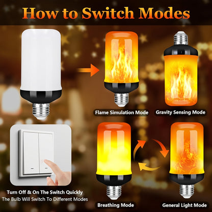 Flickering fire bulb for holiday table lamps