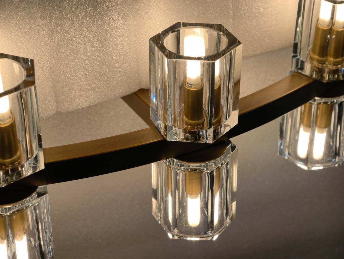 Tavira Chandelier, Two-Tier Round Wagon Wheel Crystal Chandeliers, Bulbs Included, Damp Rated