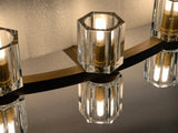 Tavira Chandelier, Two-Tier Round Wagon Wheel Crystal Chandeliers, Bulbs Included, Damp Rated