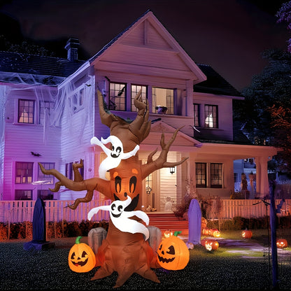 Ghost figure built into the inflatable Halloween tree decoration