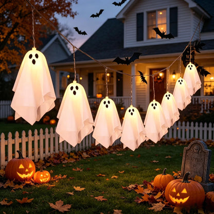 Ghost String Lights, Warm White LED, 59 in or 118 in, Battery Operated