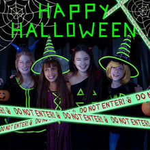 Glow-in-the-Dark Halloween Caution Tape - Outdoor Yard & Party Decor
