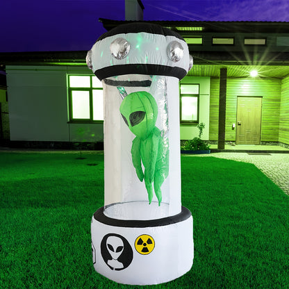 8-foot inflatable alien Halloween decoration set up outdoors