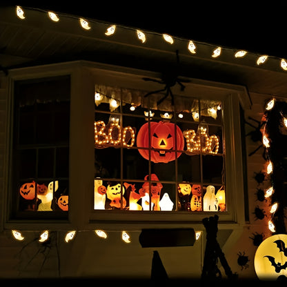 Halloween Ghost LED String Lights - Outdoor Yard & Porch Decoration