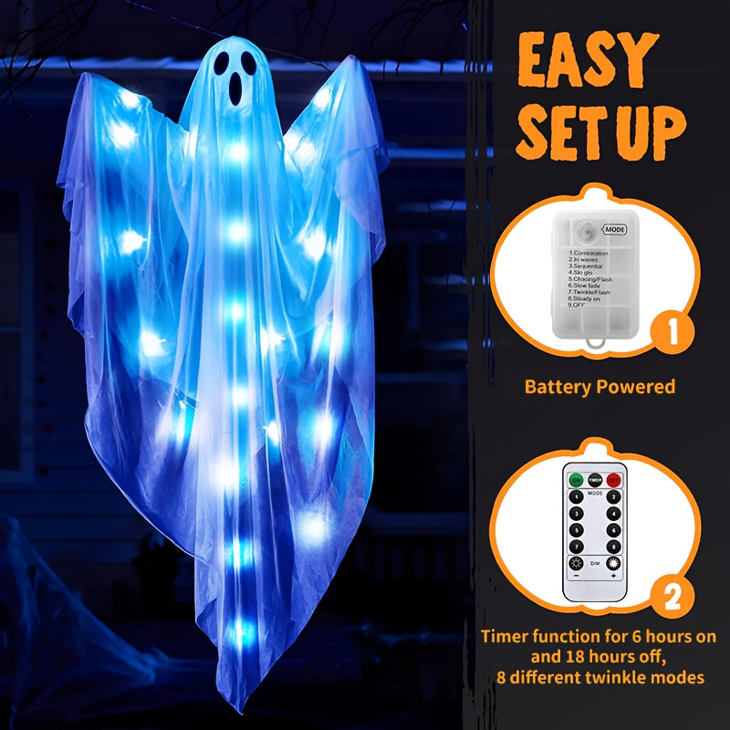 Close-up of ghost-shaped LED decoration