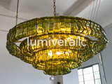 Lido Chandeliers, Round Glass Chandelier for Dining Room, Brass or Matte Black, 24-60 Inch